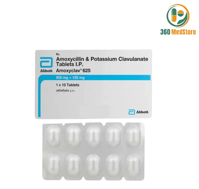 Amoxyclav 625 (Amoxycillin 500mg + Clavulanic Acid 125mg) 10 Tablets