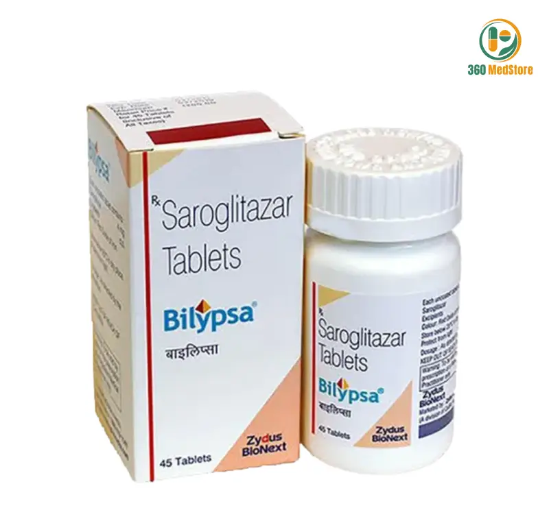 Bilypsa - Saroglitazar 4mg 45 Tablets (Lipaglyn) - Anti-Diabetic Medication
