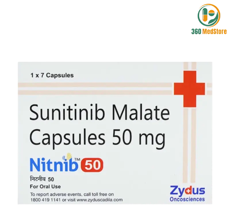 Nitnib - Sunitinib 50mg 7 Capsules (Sutent) - Anticancer Medication