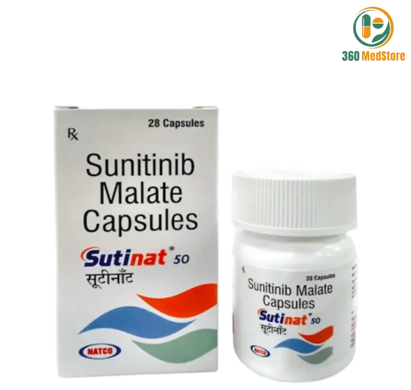 Sutinat - Sunitinib 50mg 28 Capsules (Sutent) - Anticancer Medication