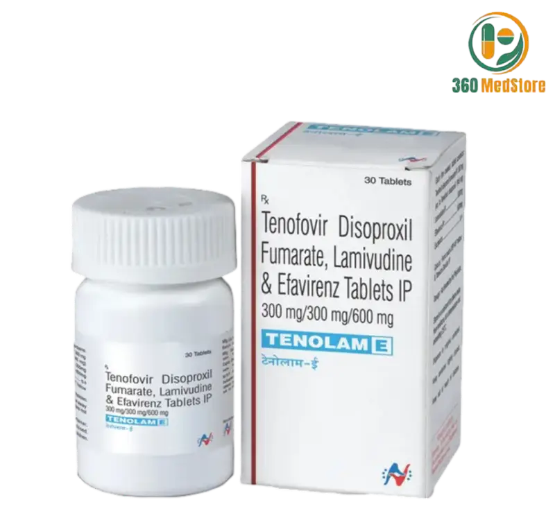 Tenolam E – Efavirenz 600mg + Lamivudine 300mg + Tenofovir Disoproxil Fumarate 300mg 30 Tablets - Antiretroviral Medication