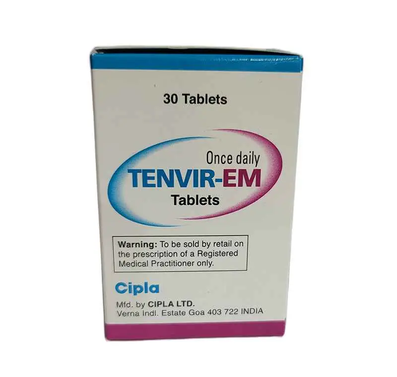 Tenvir EM - Emtricitabine 200 mg and Tenofovir Disoproxil Fumarate 300mg 30 Tablets (Truvada) - Antiretroviral Medication