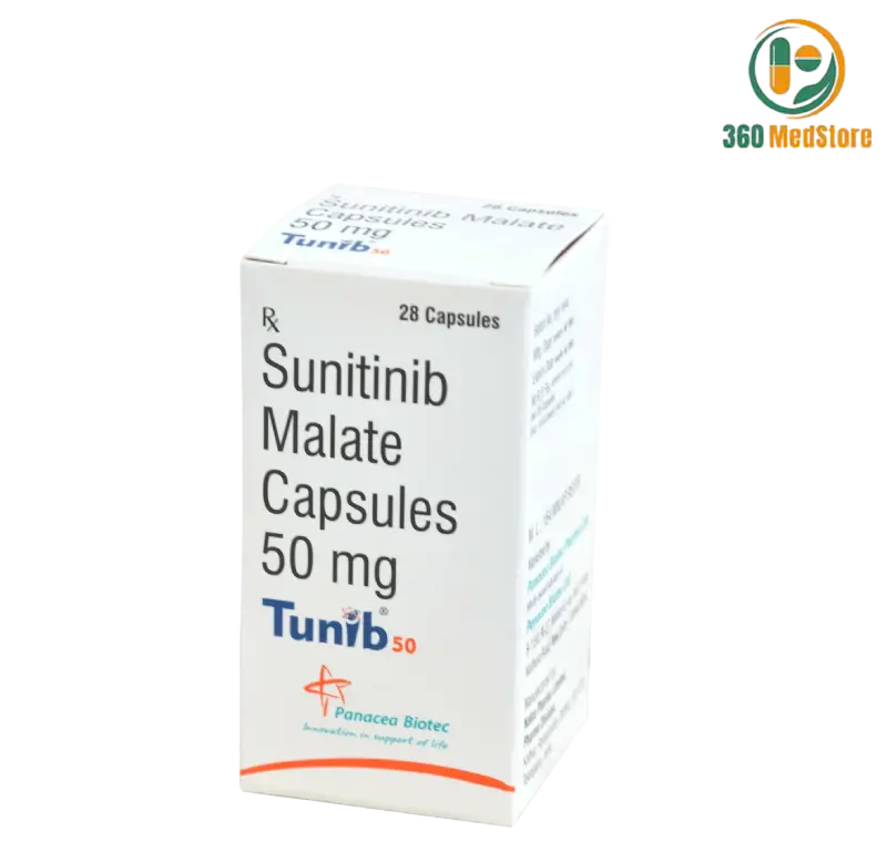 Tunib - Sunitinib 50mg 28 Capsules (Viread) Anticancer Medication