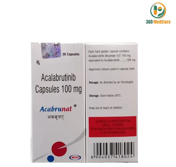 Acabrunat - Acalabrutinib 100mg 30 Capsules (Calquence) - Blood Cancer Medication