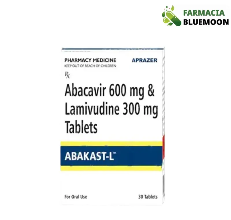 Abacavir 600mg + Lamivudina 300mg (Abakast L) x 30 Comprimidos - Medicamento Genérico para Infecção por HIV