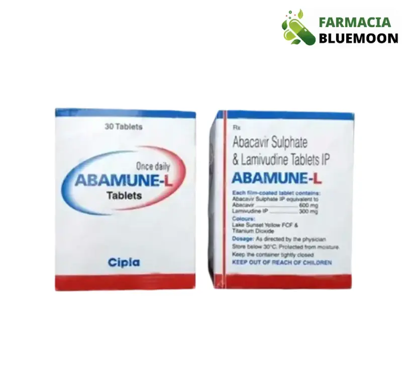 Abacavir 600mg + Lamivudina 300mg (Abamune L) x 30 Comprimidos - Medicamento Genérico para Infecção por HIV