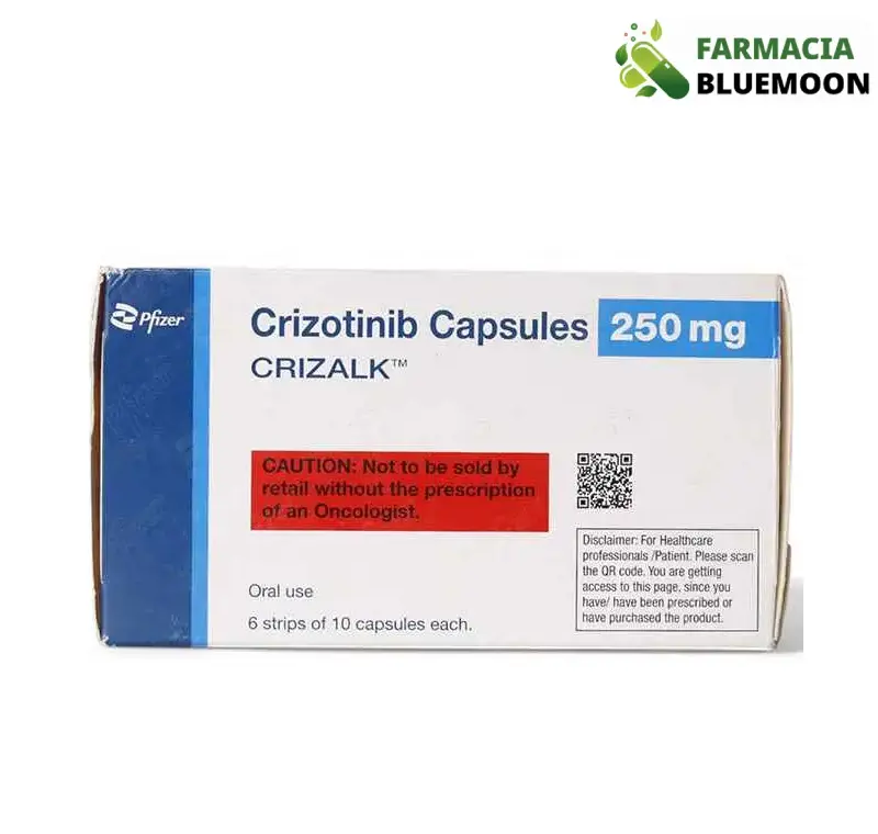 Crizotinibe 250 mg (Crizalk) x 60 Cápsulas - Medicamento Genérico para Câncer de Pulmão de Células Não Pequenas (CPCNP) Positivo para ALK e ROS1