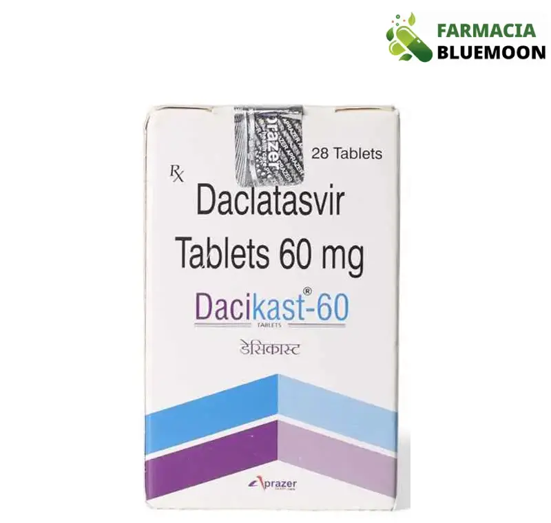 Daclatasvir 60mg (Dacikast) x 28 Comprimidos - Medicamento Genérico para Hepatite C
