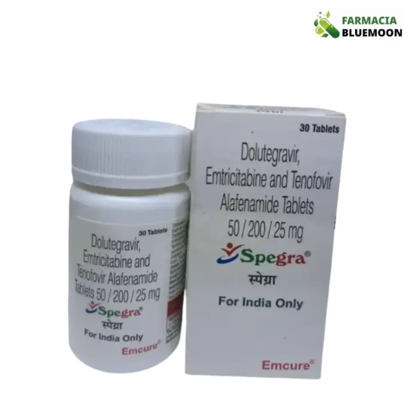 Dolutegravir 50mg + Emtricitabina 200mg + Tenofovir Alafenamida 25mg (Spegra) x 30 Comprimidos - Medicamento Genérico para Infecção por HIV