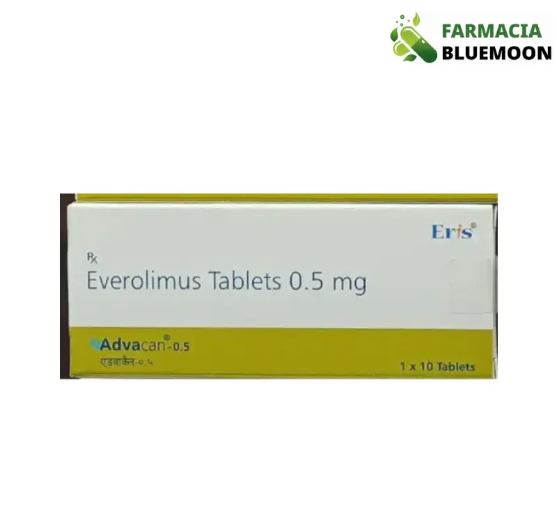 Everolimo 0.5 mg (Advacan) x 10 Comprimidos - Medicamento Genérico para Câncer de Mama, Câncer de Pulmão, Câncer de Pâncreas, Câncer de Rim e Prevenção da Rejeição de Órgãos em Pacientes Transplantados