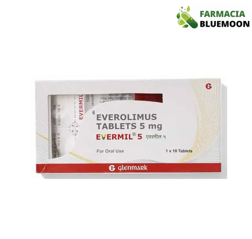 Everolimus 5mg (Evermil) x 10 Comprimidos - Medicamento Genérico para Tumores Neuroendócrinos, Câncer de Rim e Câncer de Mama