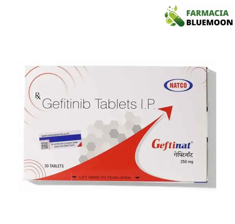 Gefitinibe 250 mg (Geftinat) x 30 Comprimidos - Medicamento Genérico para Câncer de pulmão de não pequenas células (CPNPC)