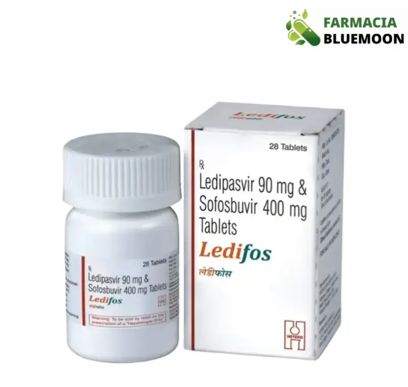 Ledipasvir 90mg + Sofosbuvir 400mg (Ledifos) x 28 Comprimidos - Medicamento Genérico para Hepatite C