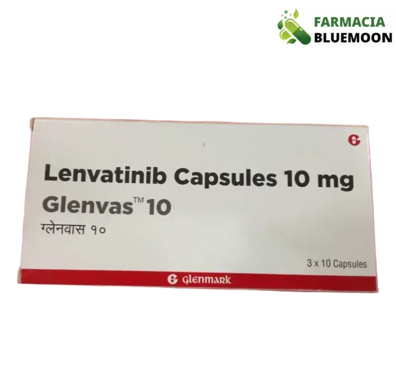 Lenvatinibe 10mg (Glenvas) x 30 Cápsulas - Medicamento Genérico para Câncer de tireoide, fígado e rim
