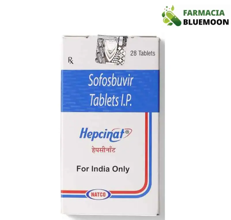 Sofosbuvir 400mg (Hepcinat) x 28 Comprimidos - Medicamento Genérico para Hepatite C