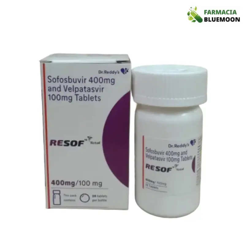 Sofosbuvir 400mg + Velpatasvir 100mg (Resof Total) x 28 Comprimidos - Medicamento Genérico para Infecção por HIV