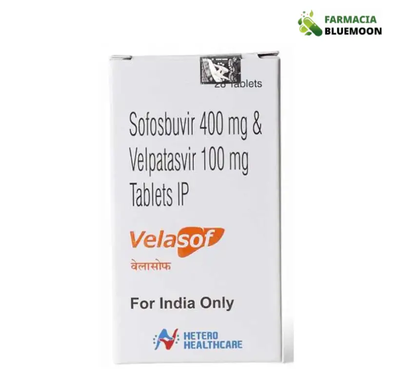 Sofosbuvir 400 mg + Velpatasvir 100 mg (Velasof) x 28 Comprimidos - Medicamento Genérico para Hepatite C